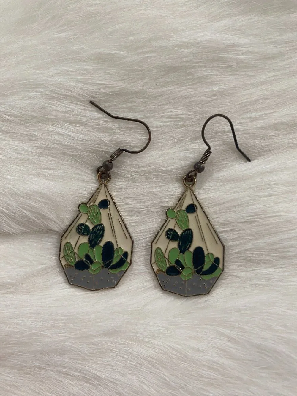 Gold Terrarium Dangle Earrings